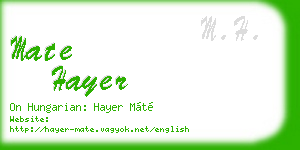 mate hayer business card